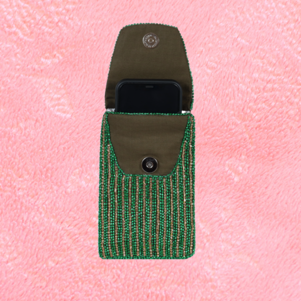 Aura Embellished Kaarnis Mobile Pouch Teal Green - Image 4