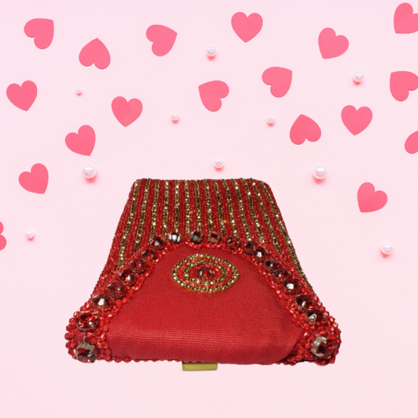 Aura Embellished Kaarnis Mobile Pouch Red - Image 4
