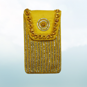 Aura Embellished Kaarnis Mobile Pouch Yellow