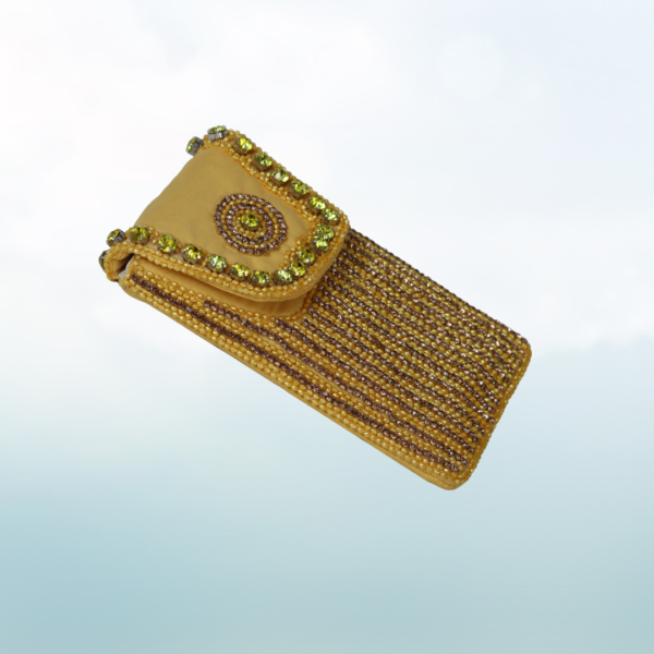 Aura Embellished Kaarnis Mobile Pouch Yellow - Image 5