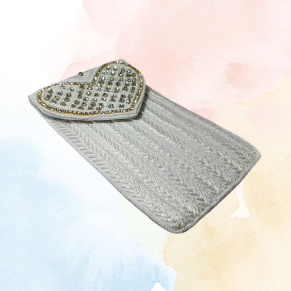 Angel Embroidered Mobile Pouch White - Image 2