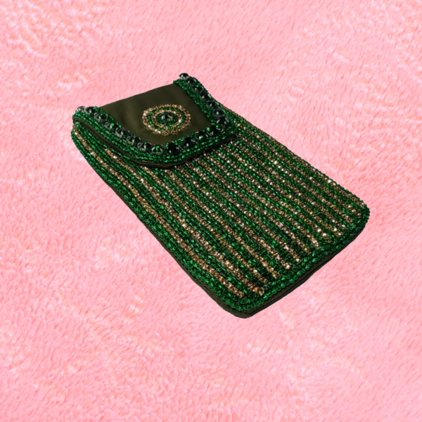 Aura Embellished Kaarnis Mobile Pouch Teal Green - Image 6